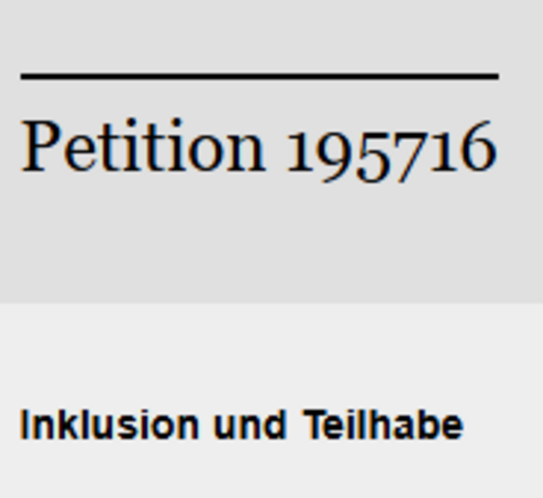 Teilhabe Petition